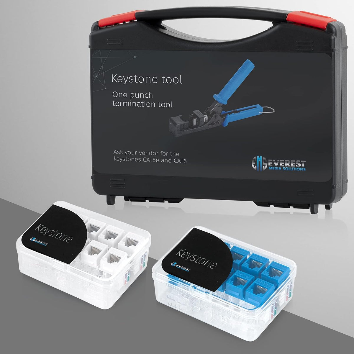 Speed Termination Tool Set with 10 Blue & 10 White Cat6/5e Female Connectors S2792