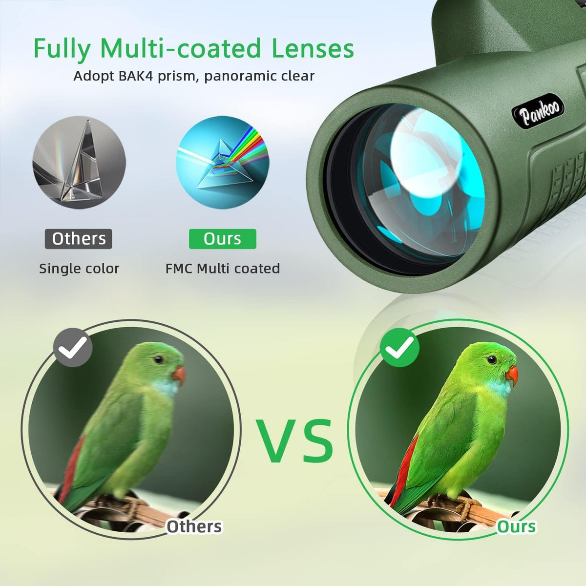 12X50 Monocular Telescope with Smartphone Holder & Tripod Q944