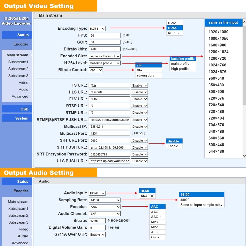 HEVC H.265 H.264 SD HD 3G SDI to IP Encoder Q404375
