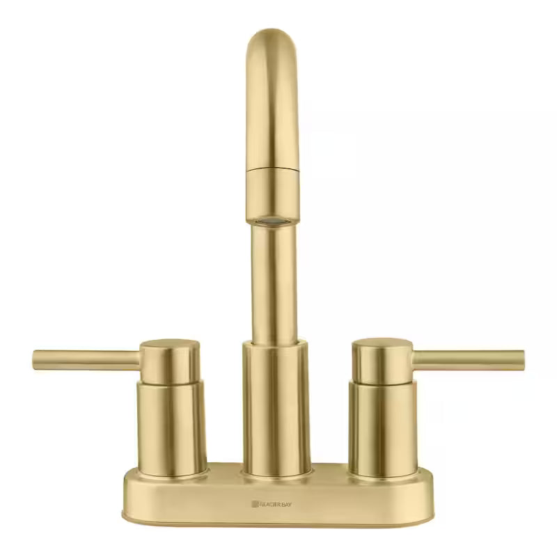 4 in. Double Handle High-Arc Bathroom Faucet Matte Gold Q1006