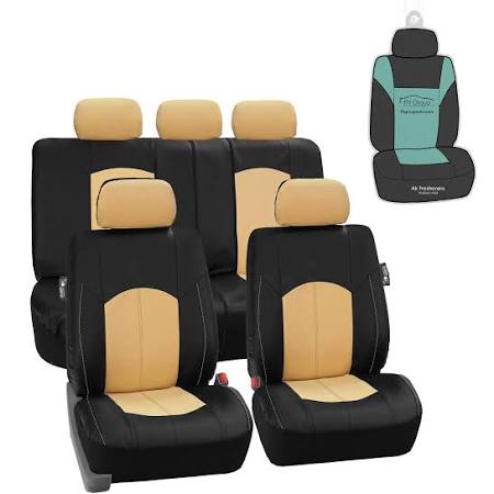 Perforated Leatherette Full Set Car Seat Covers Z34572