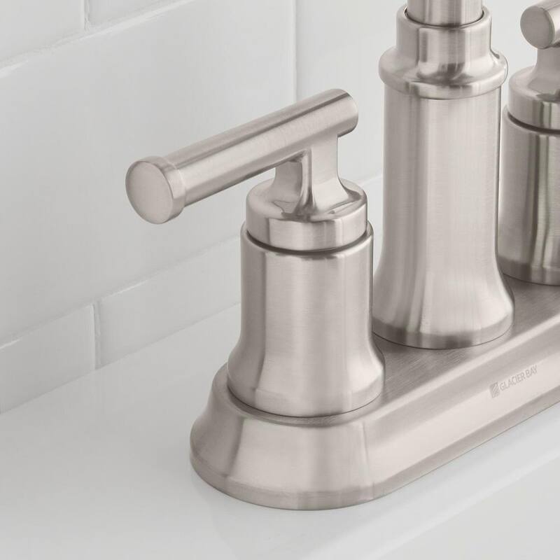 4 in. Centerset Double Handle High-Arc Bathroom Faucet Brushed Nickel A11821