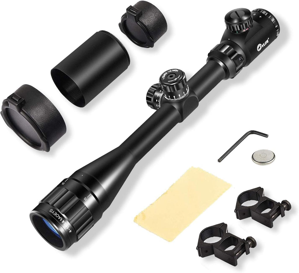 4-16x44 Tactical Rifle Scope Red and Green Illuminated with Sunshade and Scope Mount G3291