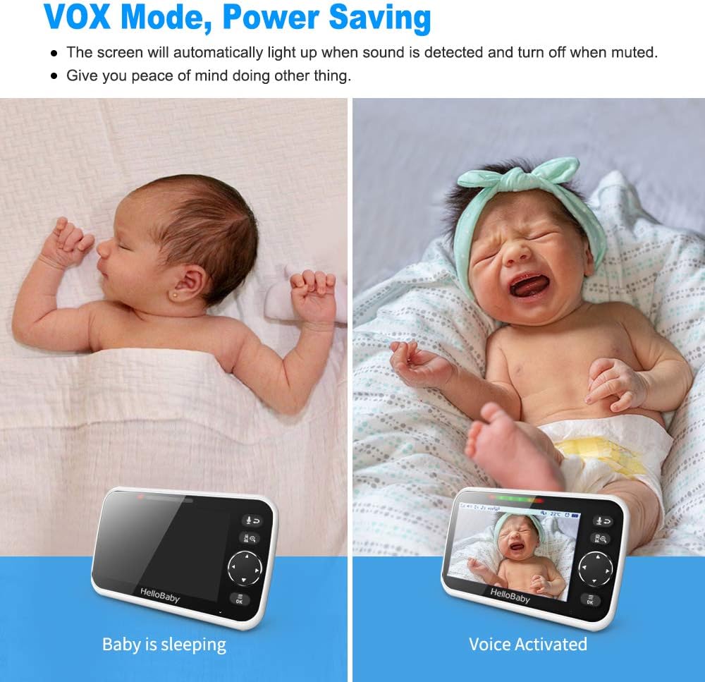 Baby Monitor with Camera and Audio, 5 Inch Video Baby Monitor I469