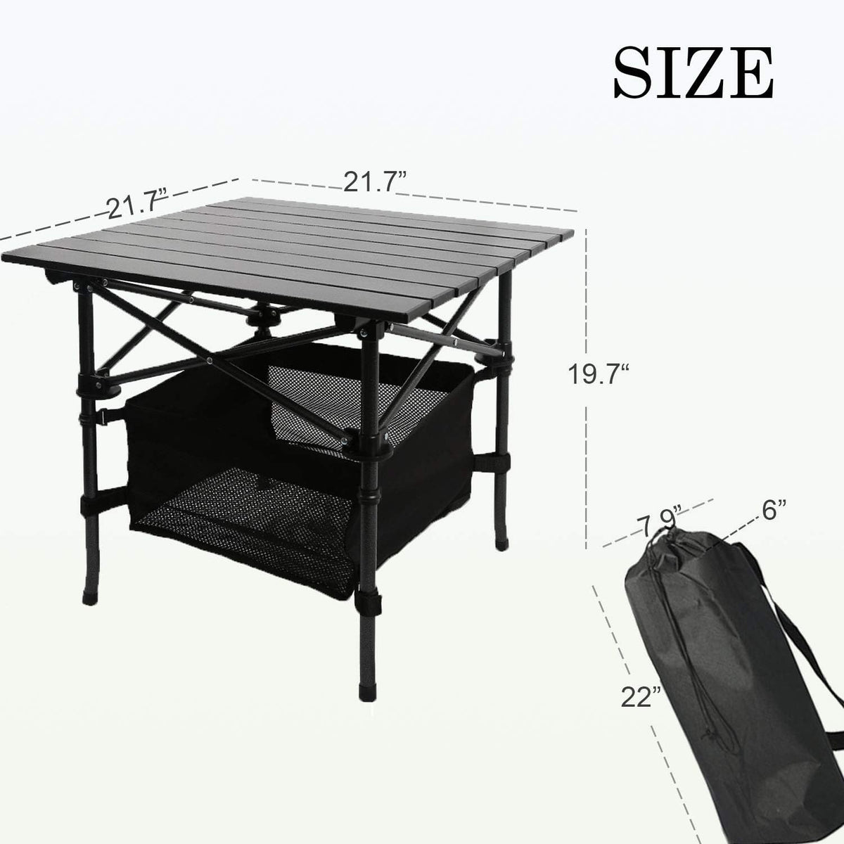 Portable Aluminum Folding Camping Table with Carry Bag T5058