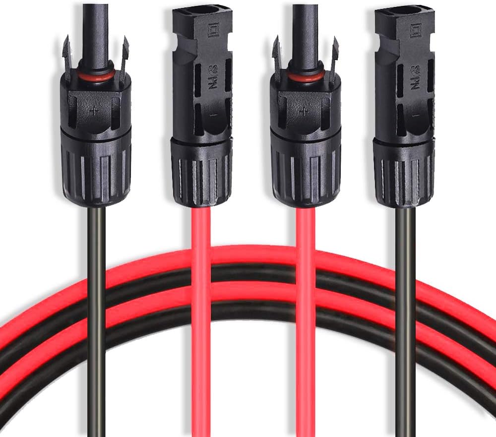 10 AWG 50 Feet Solar Extension Cable with Female and Male Connector D644