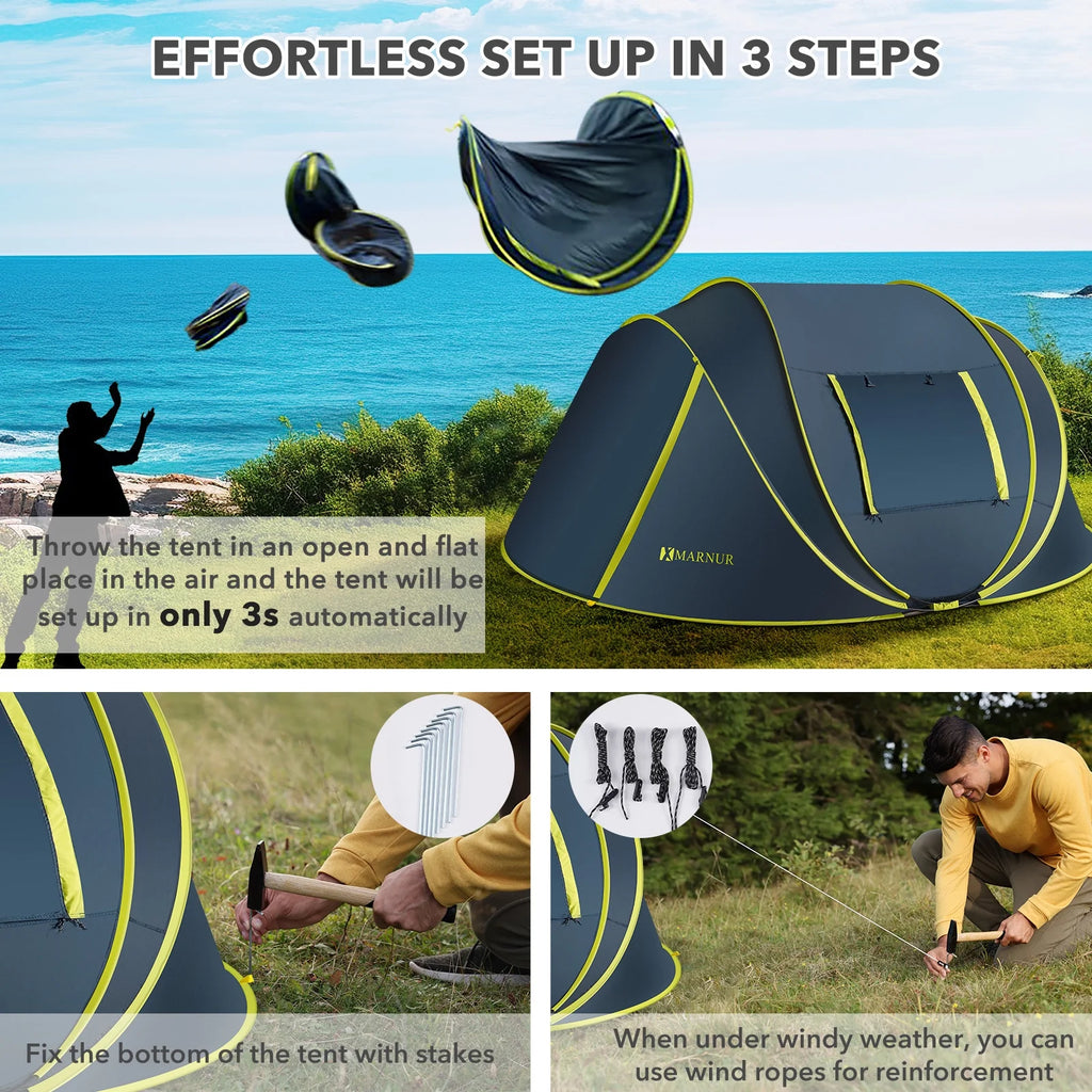 4-Person Waterproof Pop Up Camp Tent W733