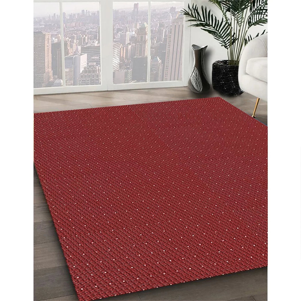 Machine Washable Red 5' x 8' Area Rugs A1085