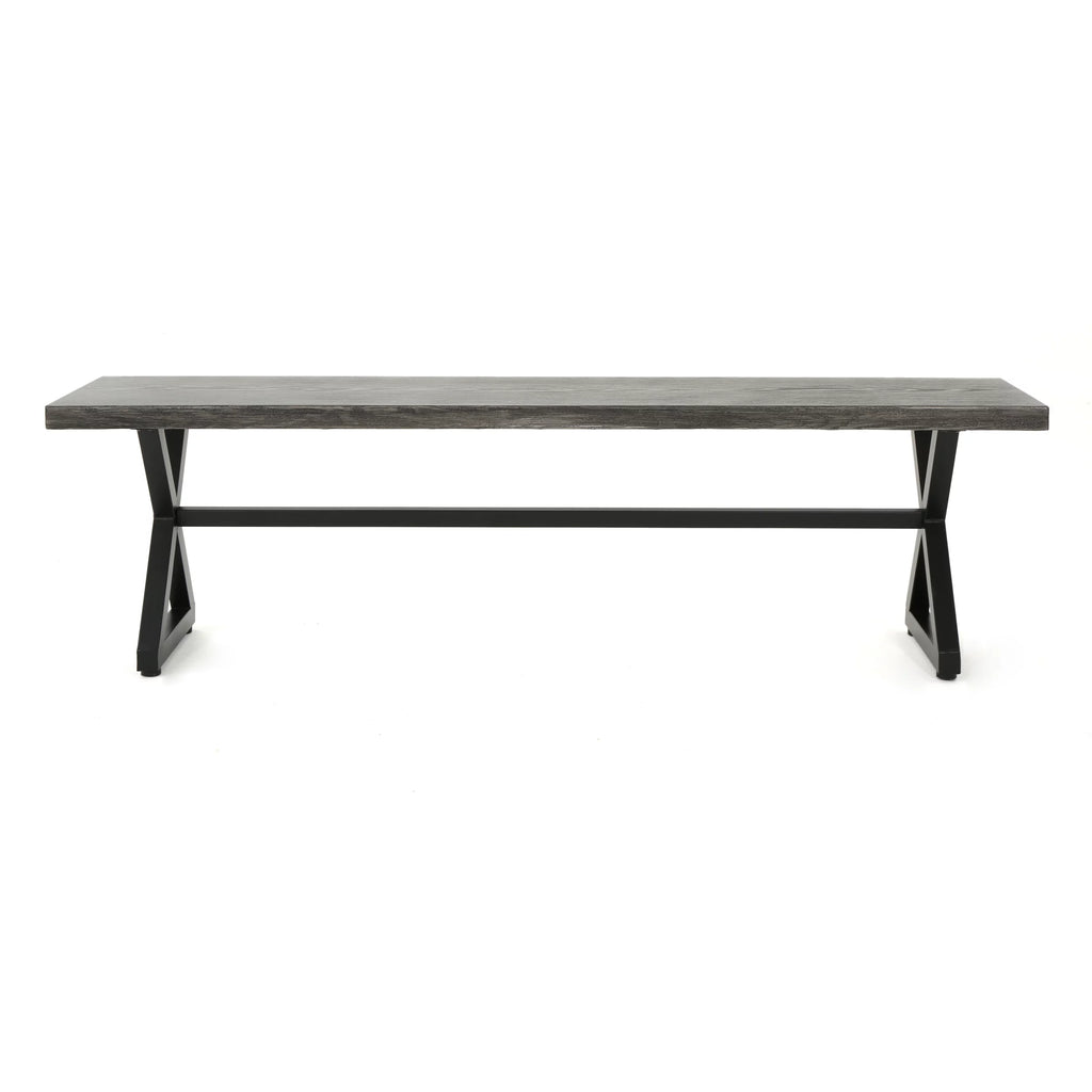 Gray Outdoor Aluminum Dining Bench A6508
