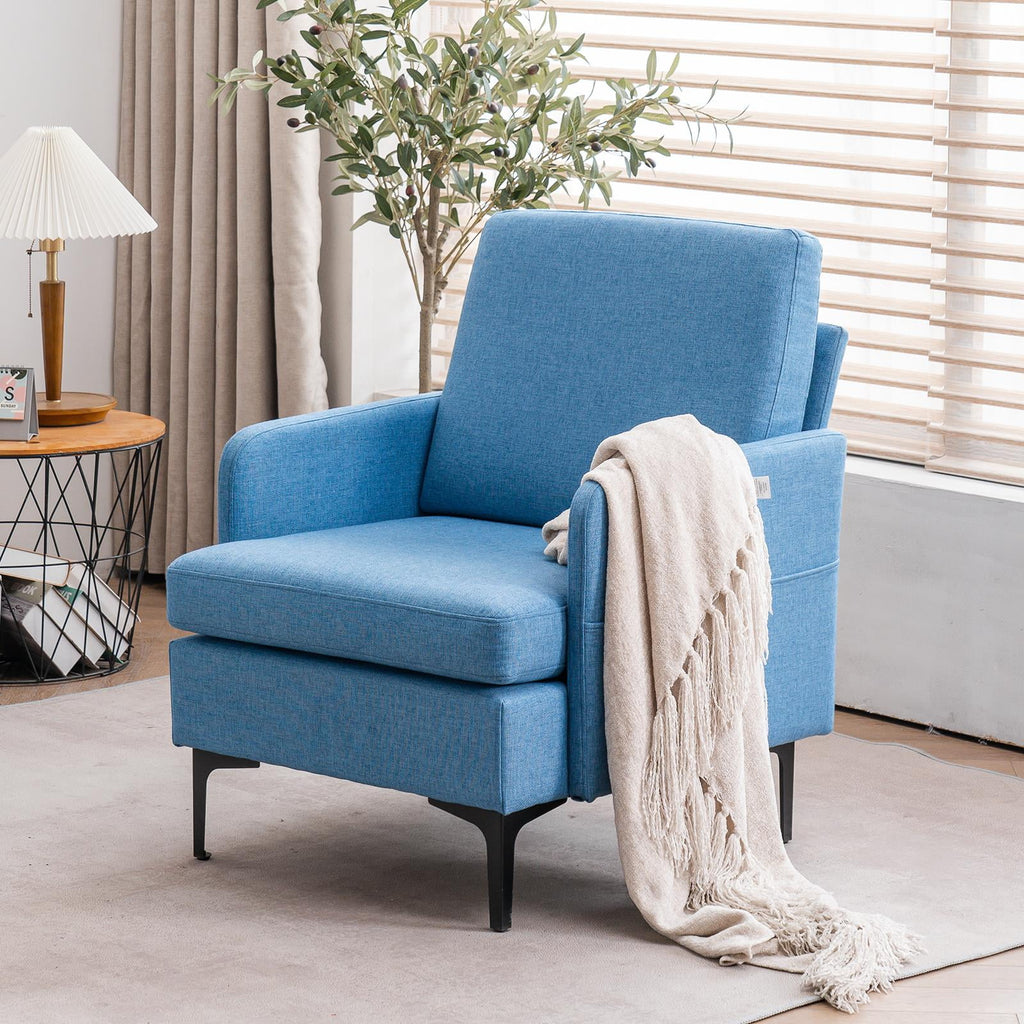 Fabric Arm Chair with Side Bags Dark Gray Z6728