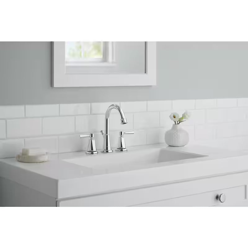 8 in. Widespread Double-Handle High-Arc Bathroom Faucet in Chrome H574