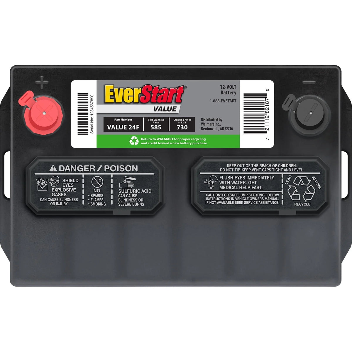 Lead Acid Automotive Battery Group Size 24F 12 Volt 585 CCA H809