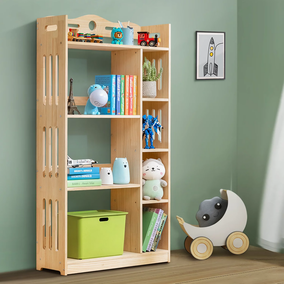 5 Tiers Wood Bookshelf L88187
