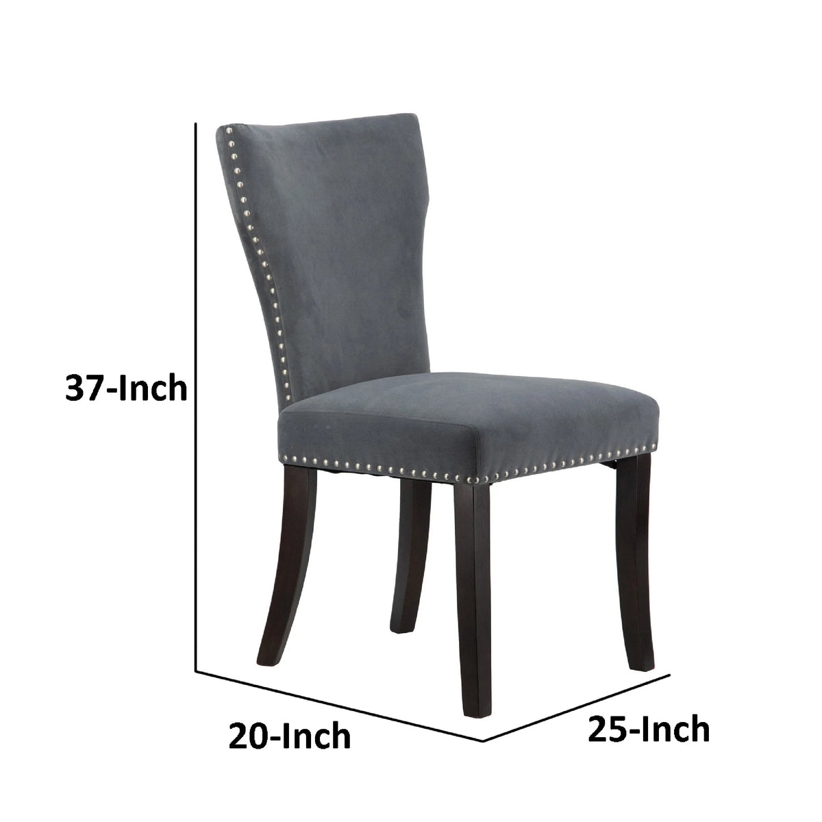 Gray Velvet Upholstered Dining Chair M52462