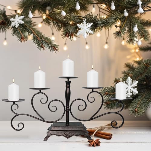 Black Iron Candelabra Candle Holder M839