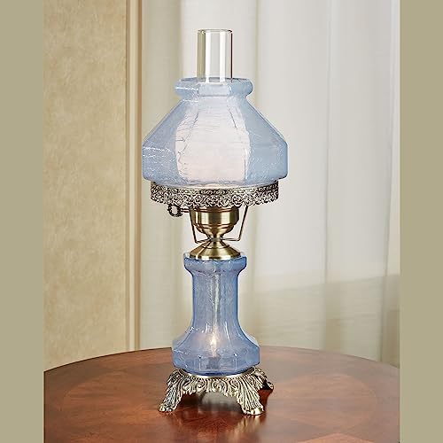 Hand-Blown Crackled Glass Table Lamp Pink S126