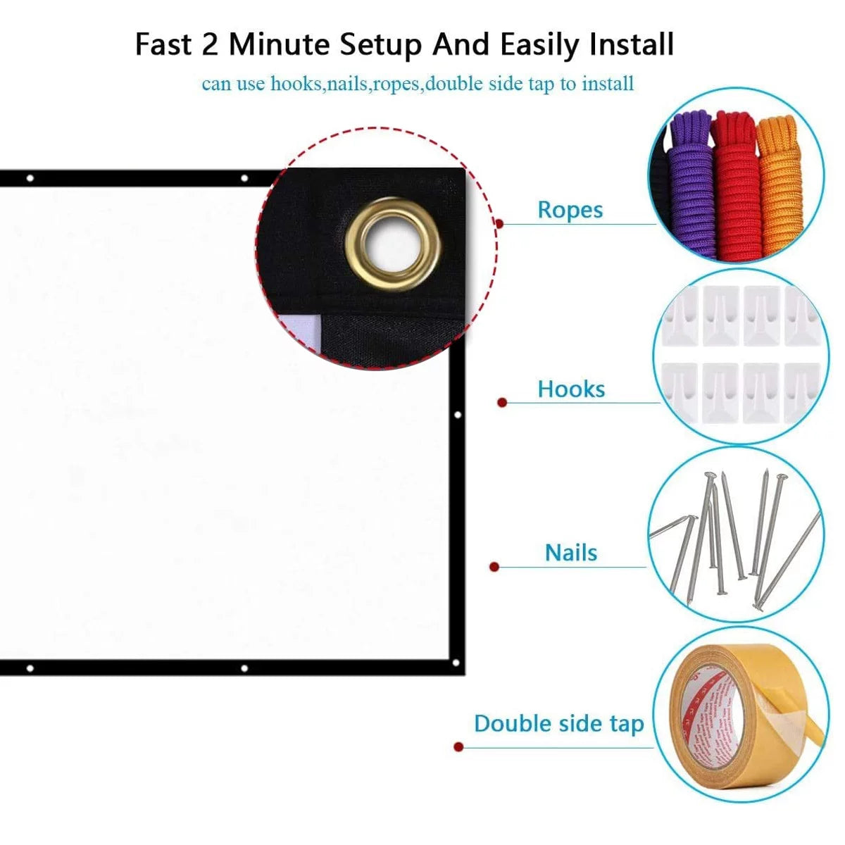 150 Inch 16:9 Foldable Projection Screen H606