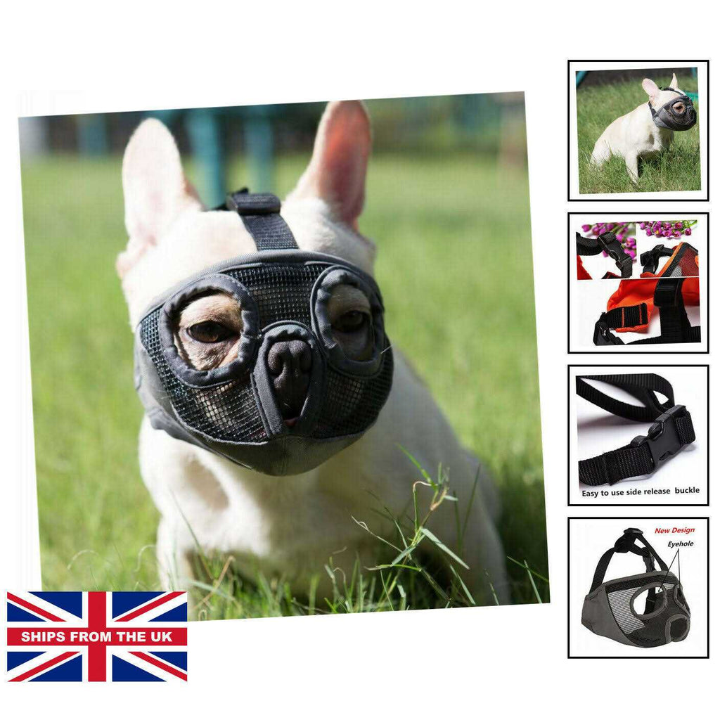Adjustable Breathable Mesh Short Snout Dog Muzzle X598