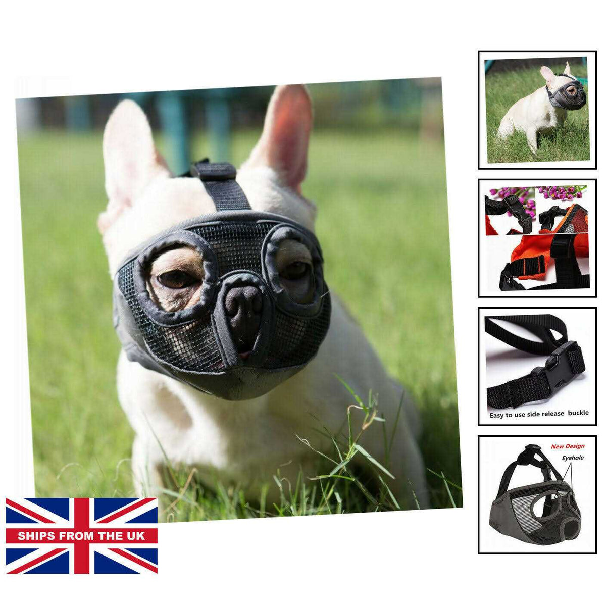 Adjustable Breathable Mesh Short Snout Dog Muzzle X598