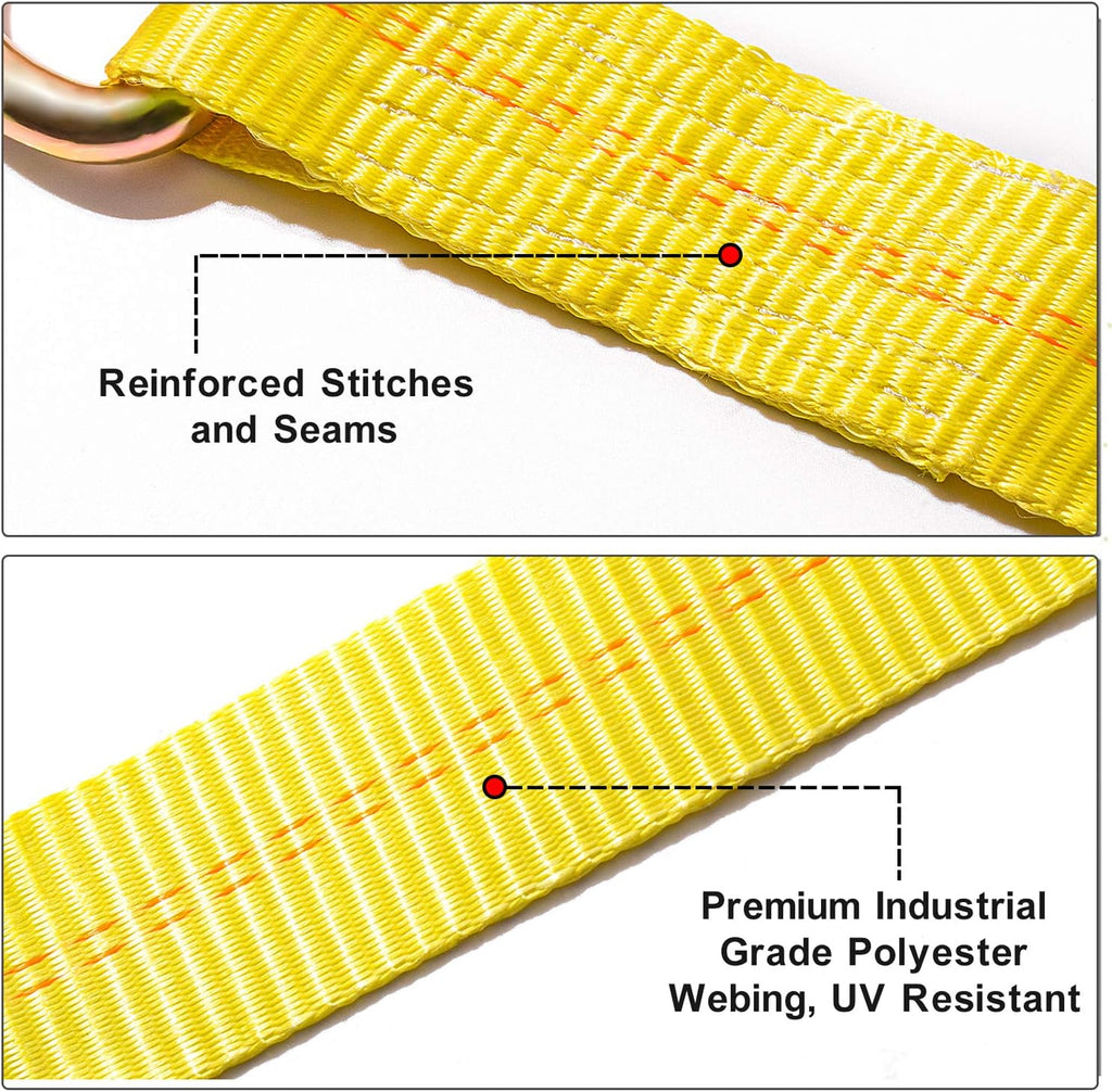 2”x 120'' Vehicle Tie Down Straps with Flat Hooks J47274
