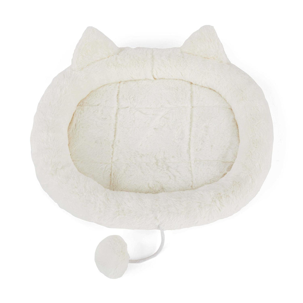 Ivory Cat Head Oval Snuggler Bed A170654
