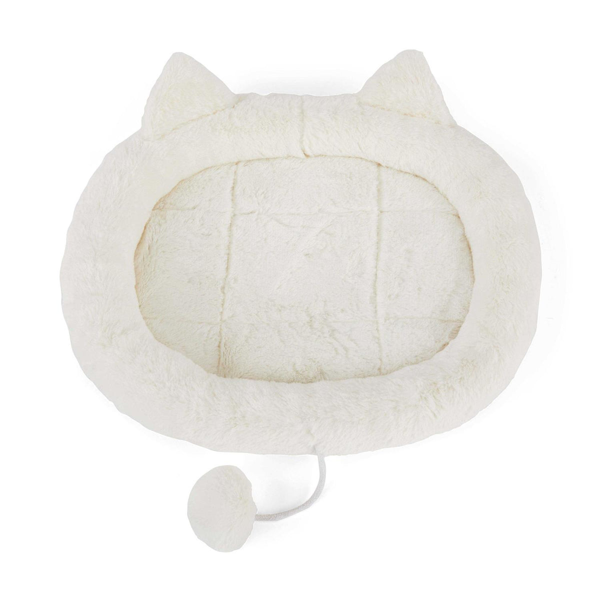 Ivory Cat Head Oval Snuggler Bed A170654