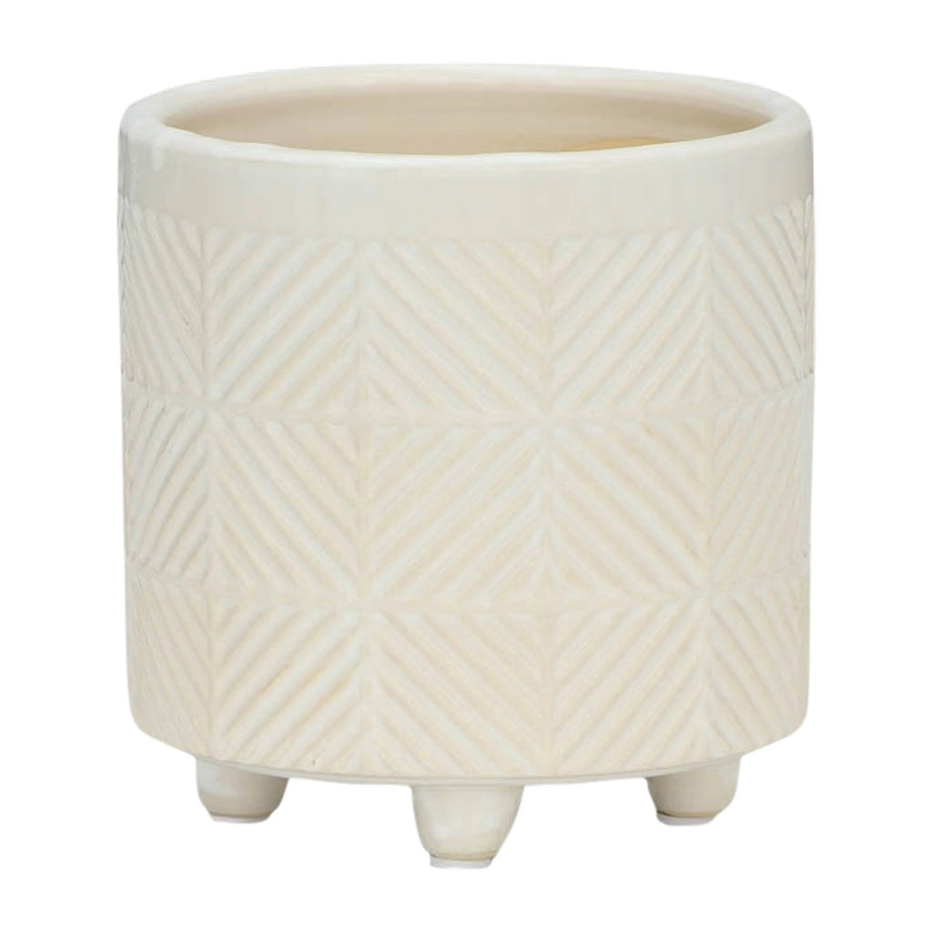 Set Of 2 8" Textured Ceramic Planters S429922