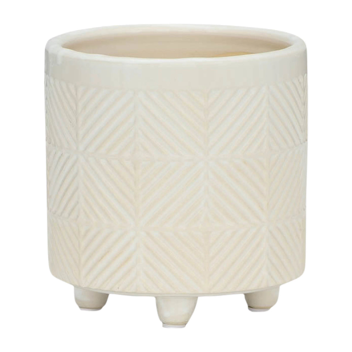 Set Of 2 8" Textured Ceramic Planters S429922