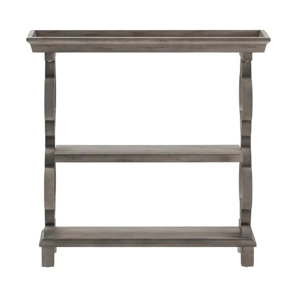 Grey Quatrefoil Console Table Q158