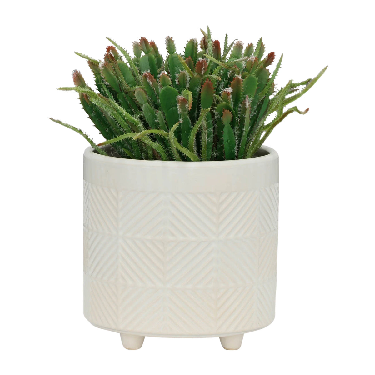Set Of 2 8" Textured Ceramic Planters S429922