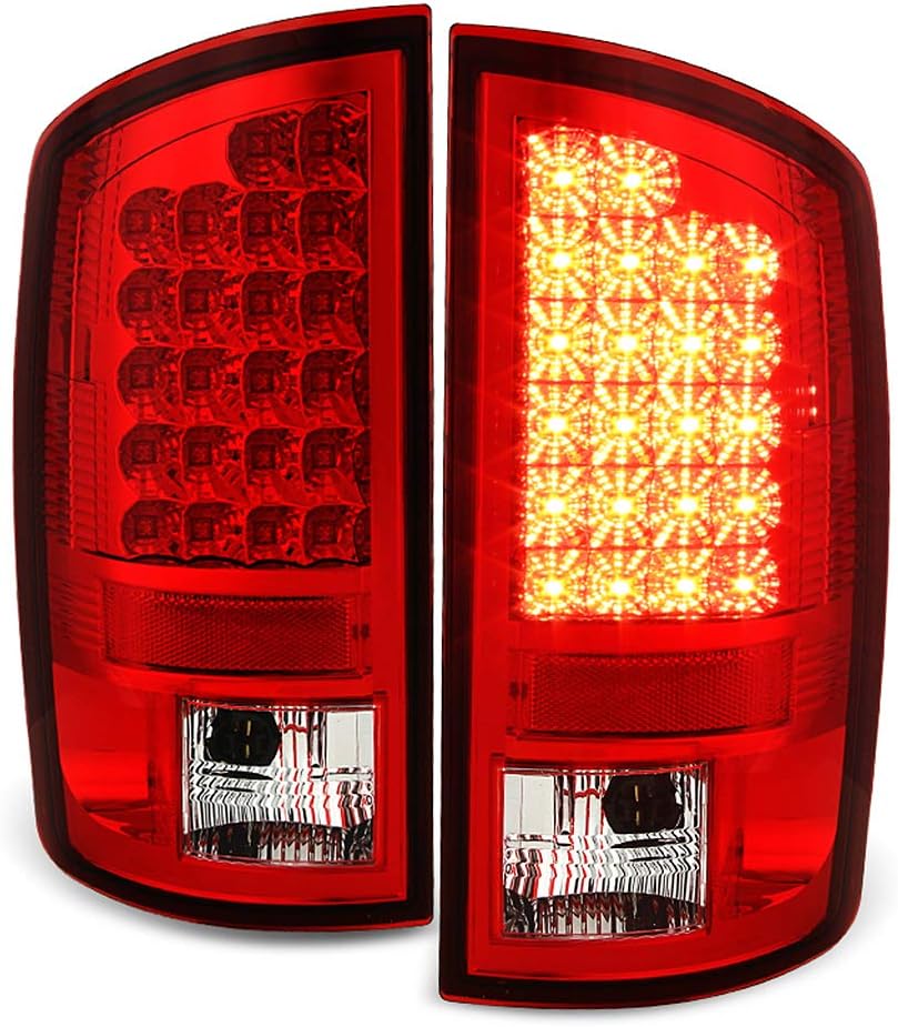 Chrome LED Tail Lights Brake Lamps Set Left+Right D38753
