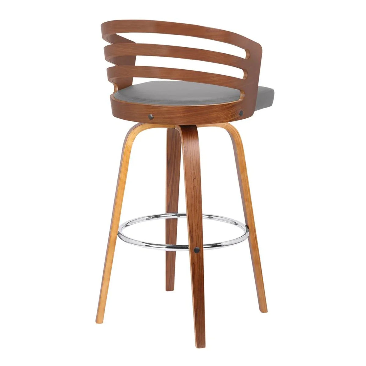 26" Faux Leather Wood Swivel Counter Stool M824