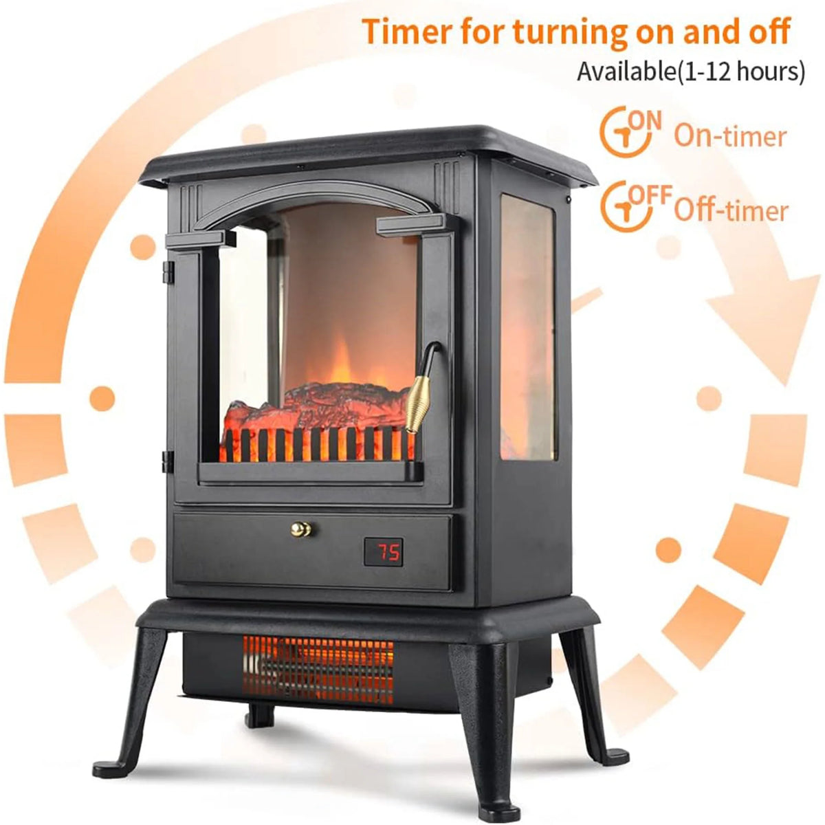 Freestanding Electric Fireplace Heater Stove with Remote 4 Pack S336