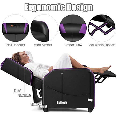 PU Leather Recliner Chair with Footrest O97861