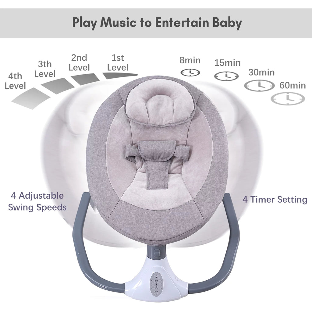 Electric Baby Swing and Bouncer with Remote Control and Mosquito Net I98055