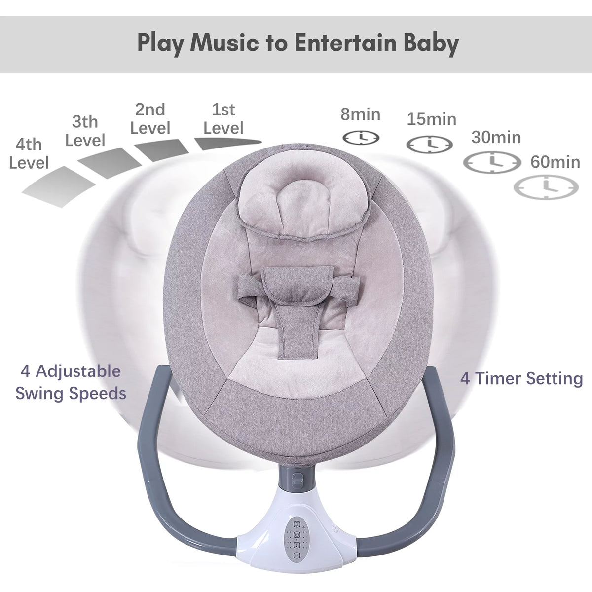 Electric Baby Swing and Bouncer with Remote Control and Mosquito Net I98055