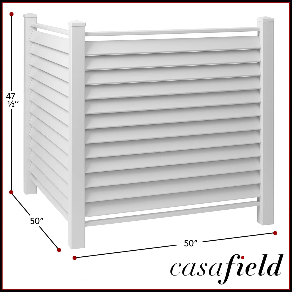 White 48" x 48" Louvered Privacy Screen P421