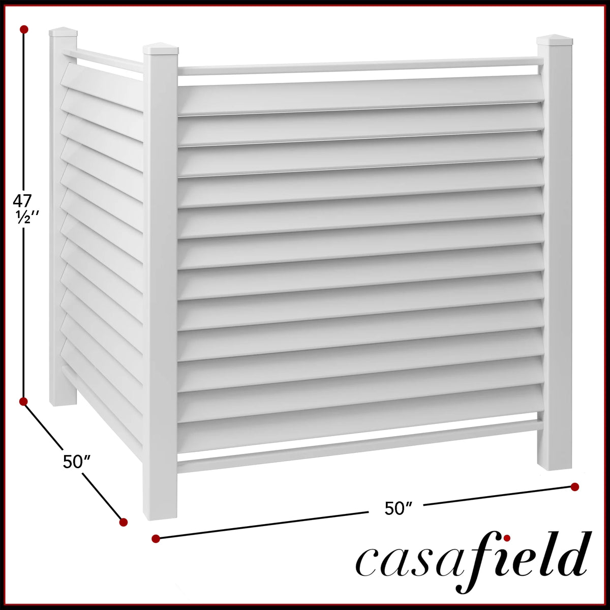 White 48" x 48" Louvered Privacy Screen P421