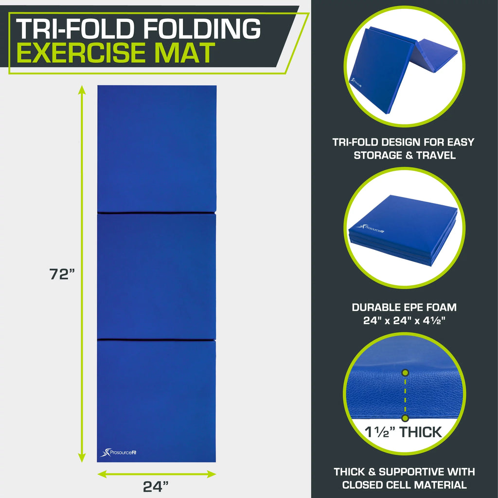 Tri-Fold Folding Gymnastics Mat 6'x2' E49423