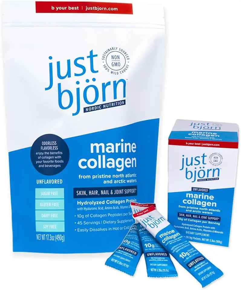 Marine Collagen Peptide Powder Stick Packs 10ct 17.3 oz O6881