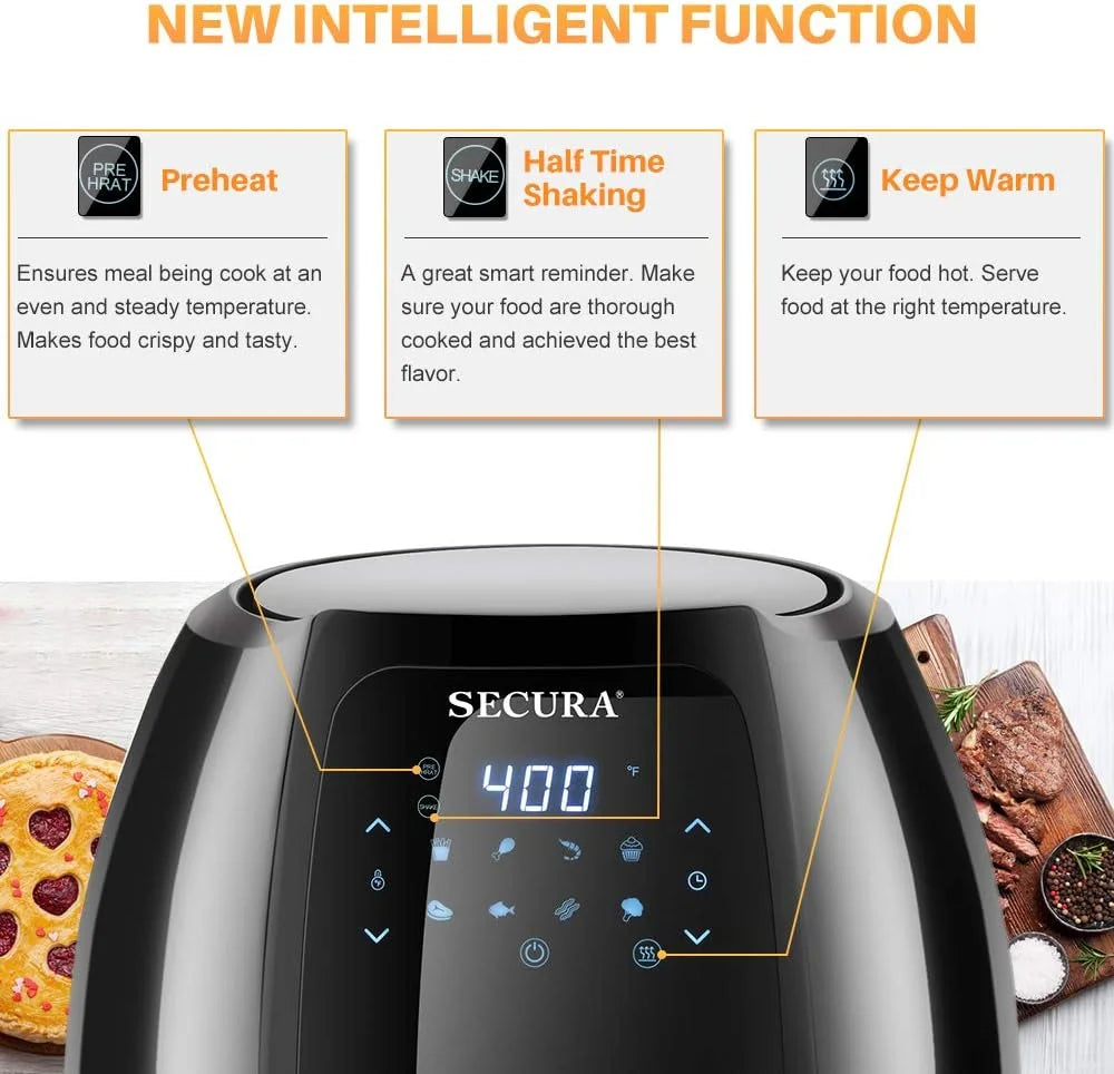 6.3Qt 1700W 10-in-1 Digital Hot Air Fryer Q560