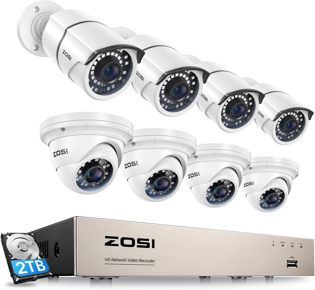 8CH 5MP PoE Security Camera System with 2TB HDD T542