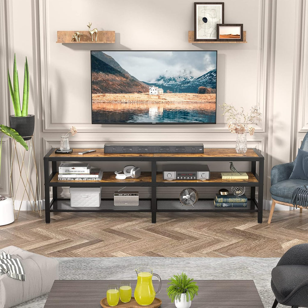 Rustic Brown and Gray Oak TV Stand D14574