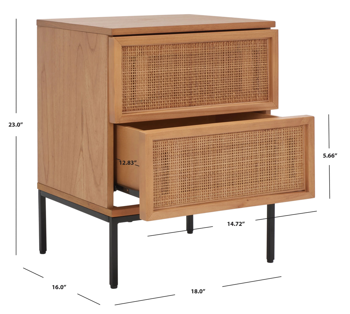 2 Drawer Rattan Nightstand E9735