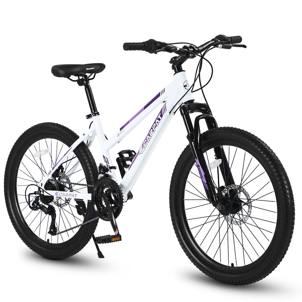 24 inch Mountain Bike with Dual Disc Brakes White Q707649