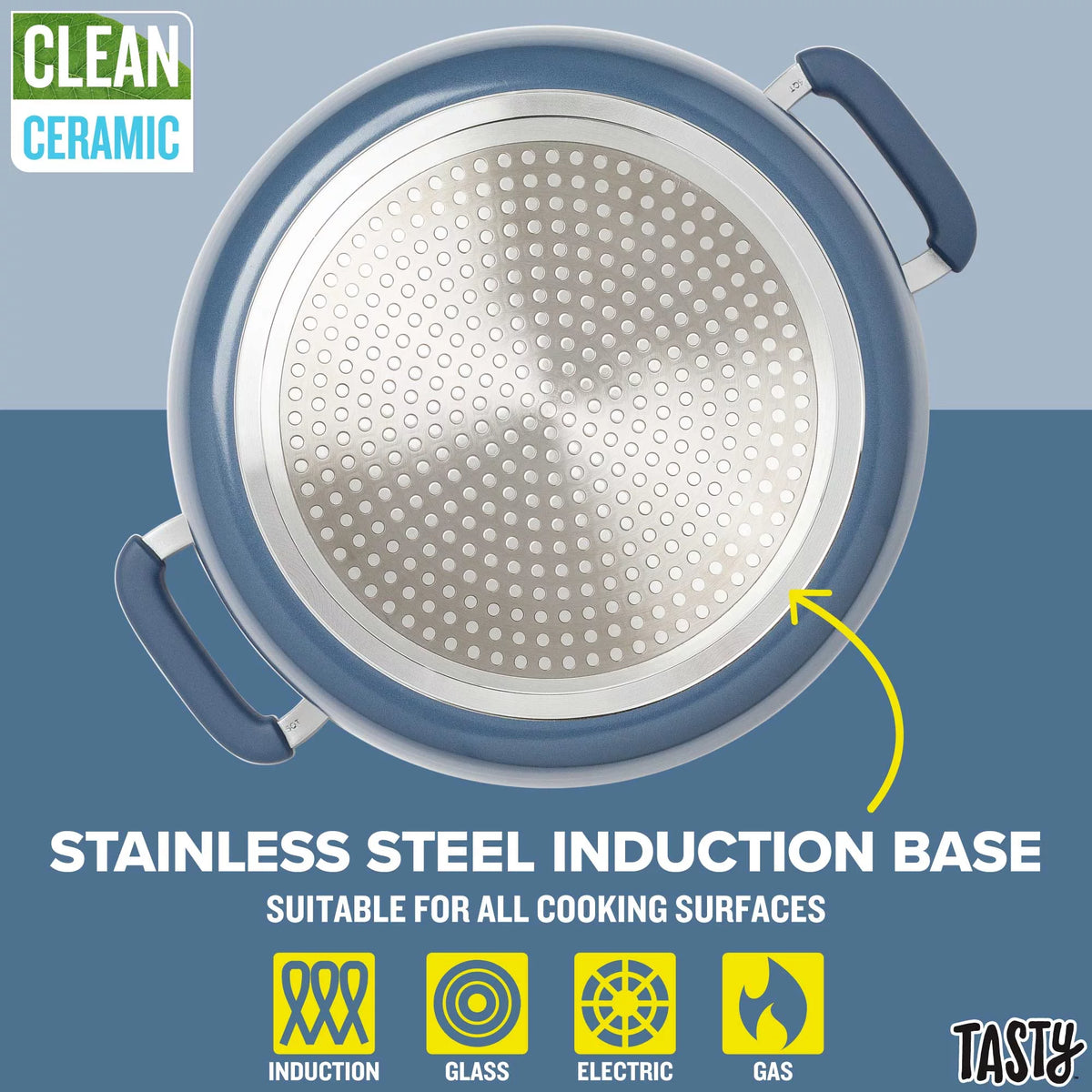 Slate Blue 5 Quart Non-Stick Ceramic Dutch Oven with Glass Lid X496