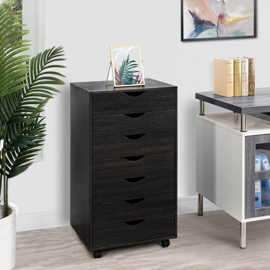 6 Drawer Grey Dresser with Wheels O847103