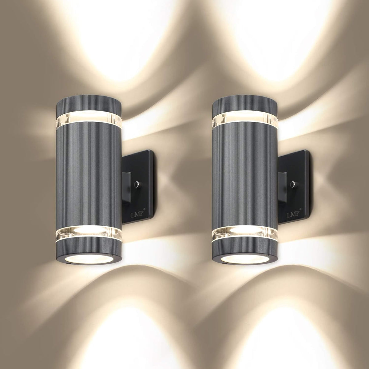 4 Pack LED Outdoor Wall Light Aluminum Waterproof 3000k 5W Z31908