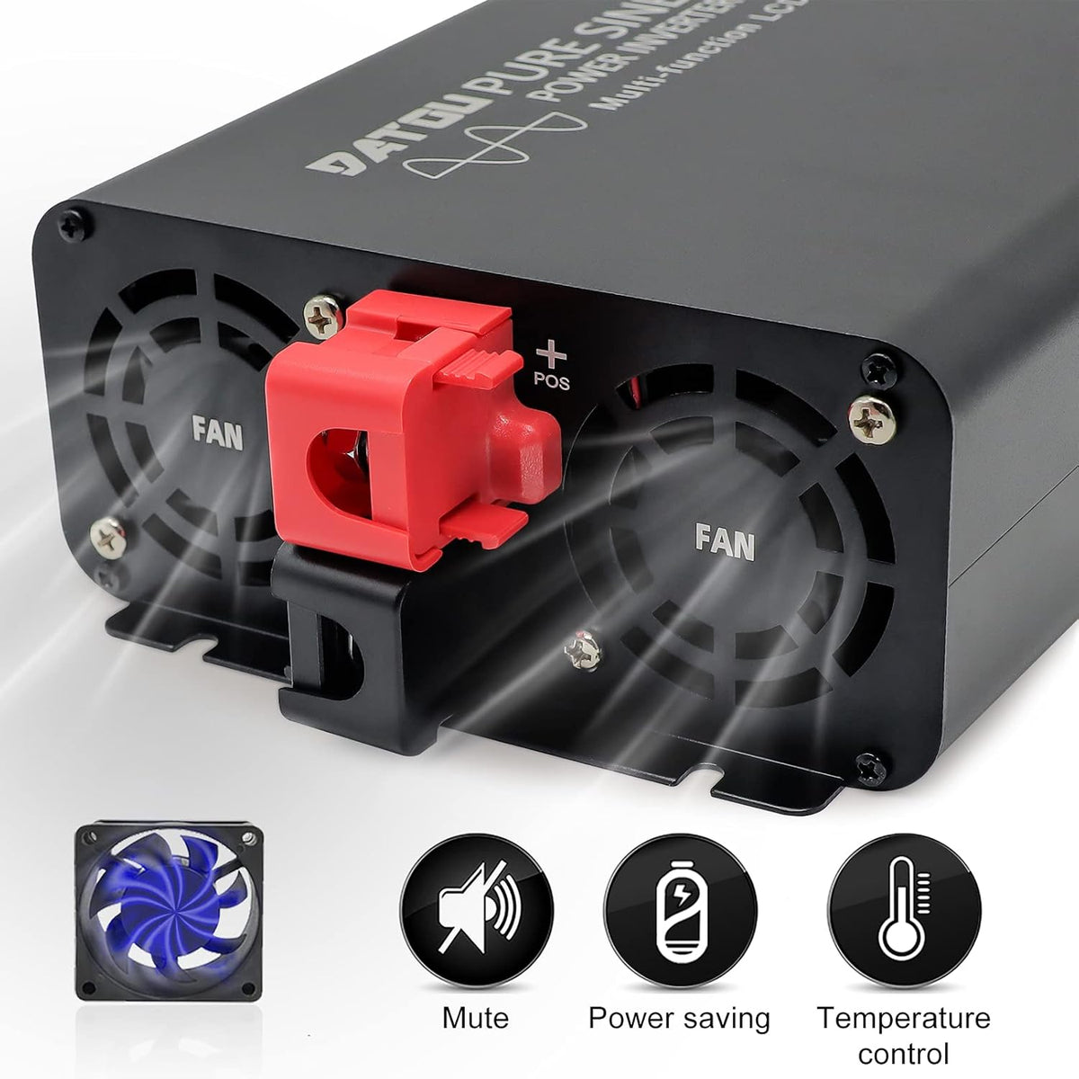 2000W Pure Sine Wave Inverter 12V to 110V with 2 AC Outlets N834250
