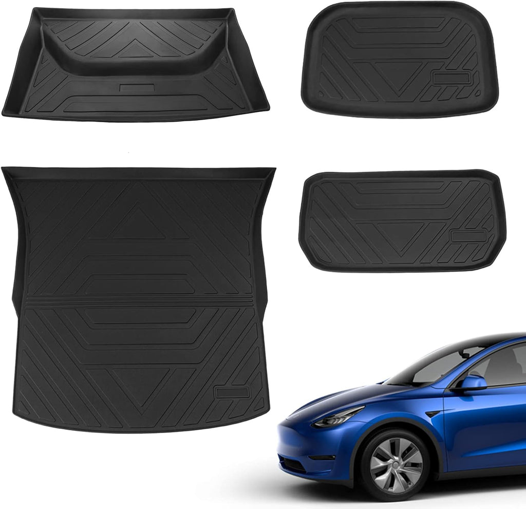 Tesla Model Y All Weather Trunk Mats Cargo Liners Set of 3 I6874